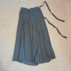 Pinkyotto 💙 Womens Gray Blue Palazzo Wide Leg Pleated Culotte Style Pants 💙